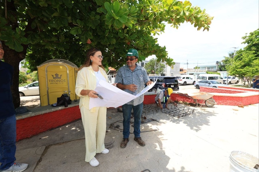 Cecilia Patrón supervisa obras de mejoramiento urbano en el centro y oriente de la ciudad: Para Mérida todo lo mejor