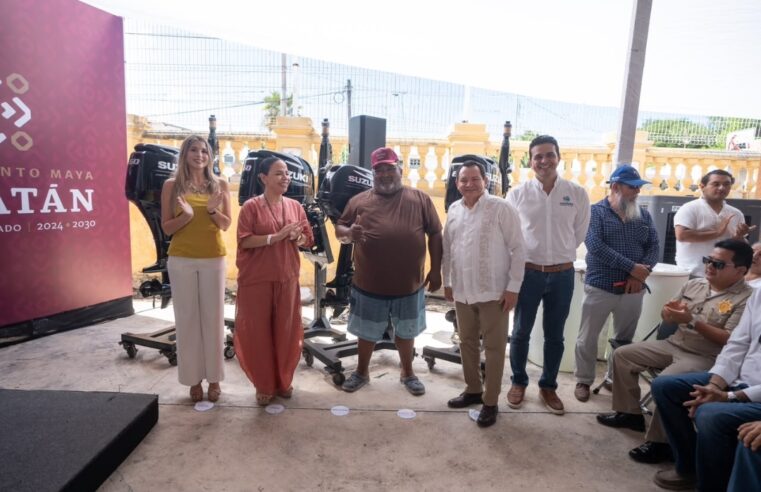 Díaz Mena entrega 99 motores en Progreso y ya son 391 pescadores beneficiados  